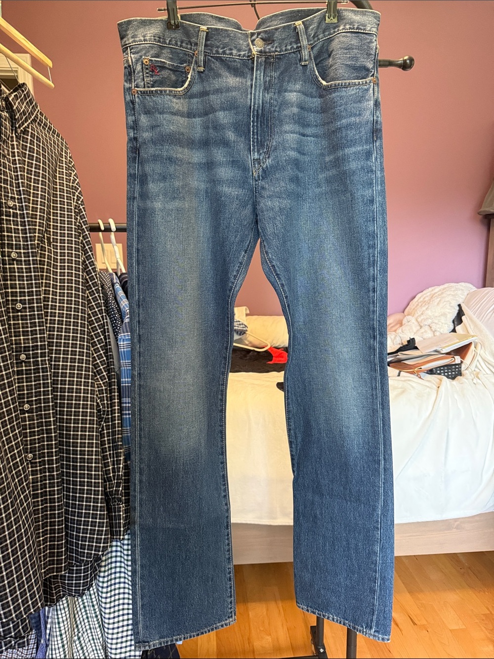 Ralph Lauren Men's Straight-Leg Jeans in Medium Blue Wash